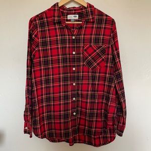 Classic Red Plaid Old Navy Button Down